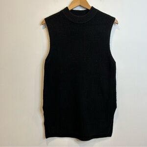 H&M Rib-Knit Light Black Loose Fit Sweater Vest